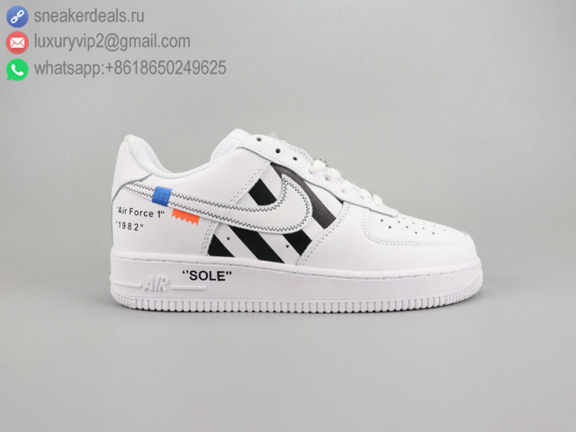 OFF-WHITE X NIKE AIR FORCE 1 '07 LOW SOLE LIMITED EDITION WHITE LEATHER MEN SKATE SHOES